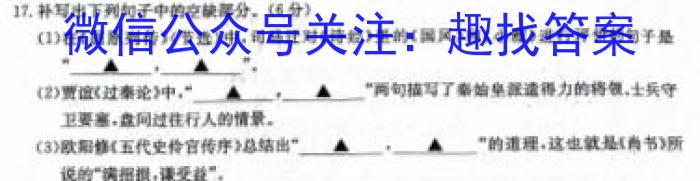 [高三]2024-2025学年第一学期天域全国名校协作体联考语文