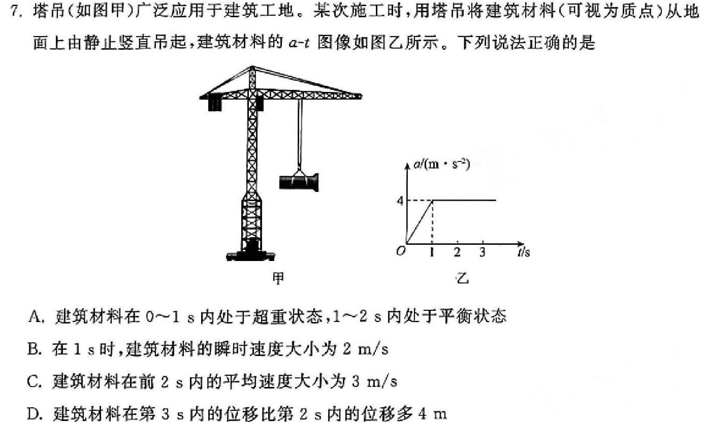 [今日更新]辽宁省名校联盟2024年高一下学期3月份联合考试.物理试卷答案