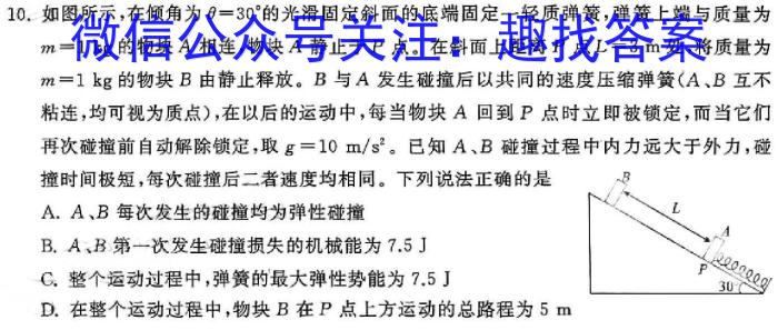 山西省2023-2024学年高二5月质量检测卷（212860Z）物理试卷答案