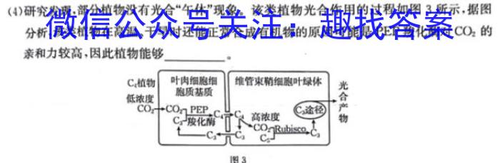 安徽省2023-2024学年第二学期八年级教学评价一生物学试题答案