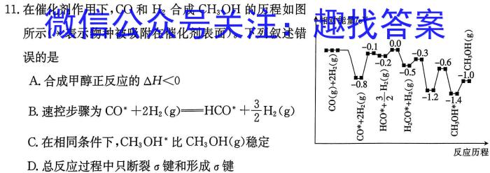 金考卷2024年普通高等学校招生全国统一考试 全国卷 预测卷(九)9化学