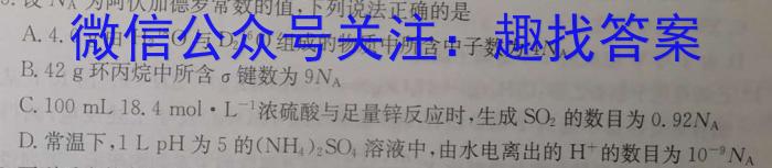 32024年河北省初中综合复习质量检测(四)化学试题