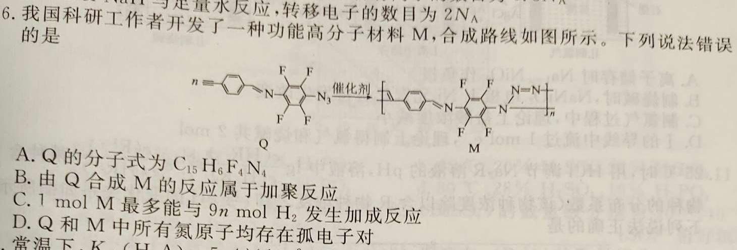 【热荐】陕西2023~2024学年度八年级第二学期第一次阶段性作业化学