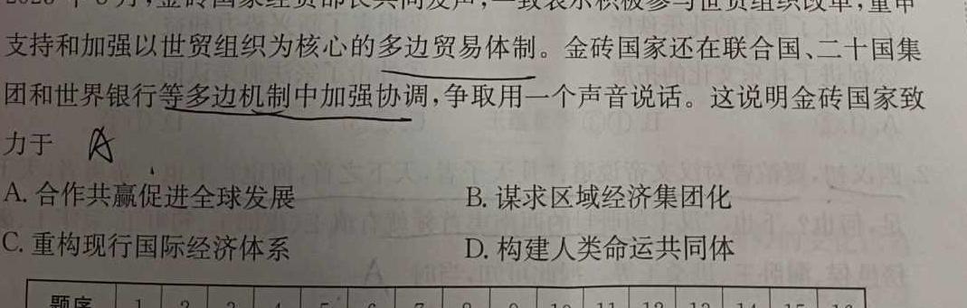 河北省2023-2024学年八年级第二学期期末考试（标题加粗）历史