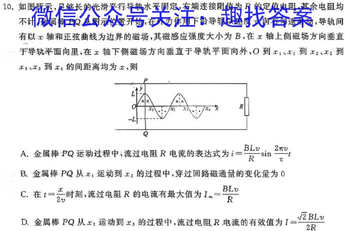 2024年江苏省百校联考高二年级5月份阶段检测物理`