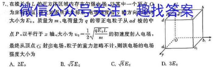 辽宁省名校联盟2024年高一6月份联合考试物理试题答案