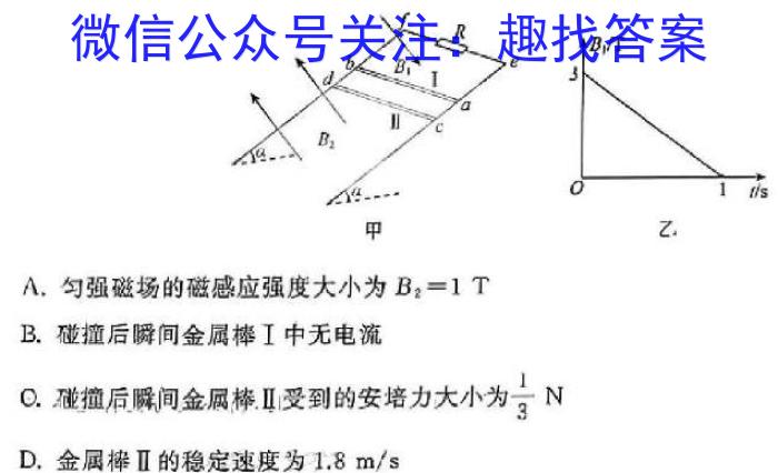 2024年河北省初中毕业生升学文化课模拟考试 (M三)物理试卷答案