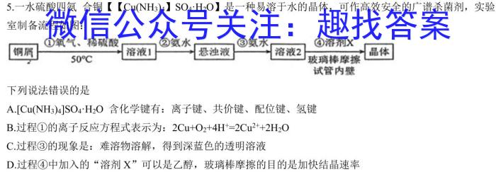 q安徽省合肥市2024年第二学期九年级3月中考模拟化学