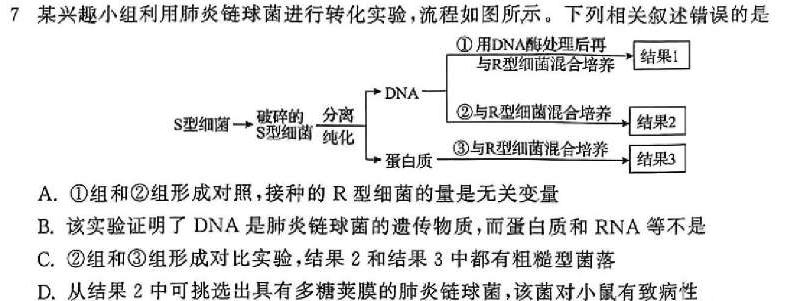 河南省普高联考2023-2024学年高三测评(六)6生物