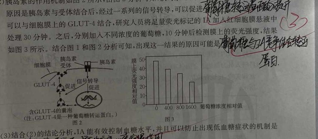 陕西省永寿县中学2023~2024学年度高一第二学期第三次月考生物