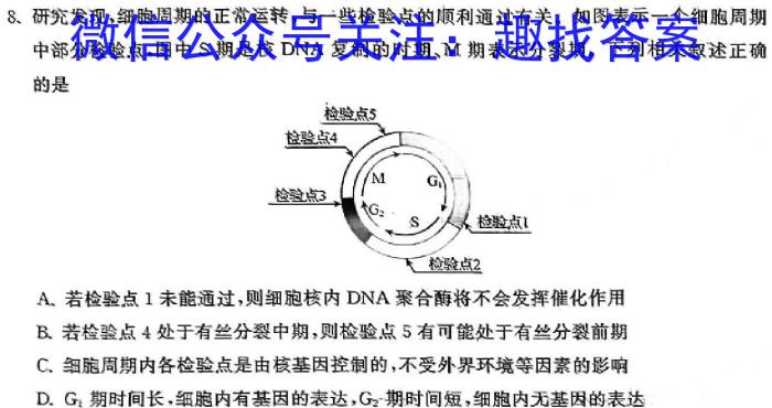 沧州市2024届普通高中高三总复习质量监测（4月）生物学试题答案