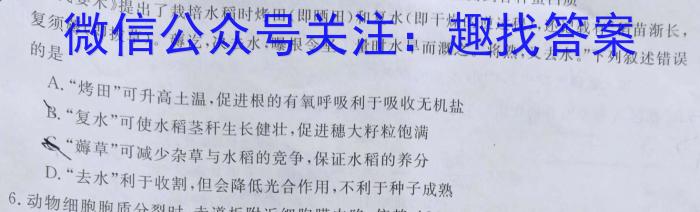 2024年河北省初中毕业生升学文化课模拟考试（二）生物学试题答案