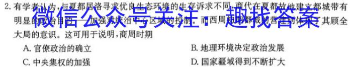 河南省2024年考前适应性评估(一)[6L]历史试卷答案