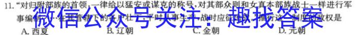 2024年江西省九年级阶段性考试卷（一）历史试卷