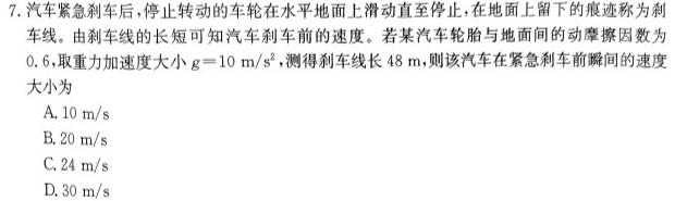 南充市高2024届高考适应性考试（南充二诊）物理试题.