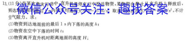 2024年普通高等学校招生全国统一考试名校联盟模拟押题卷(T8联盟)(一)h物理