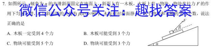 陕西省2023-2024学年度八年级第二学期开学收心检测卷物理试卷答案