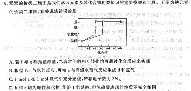 1安徽鼎尖教育 2024届高二4月期中考试化学试卷答案