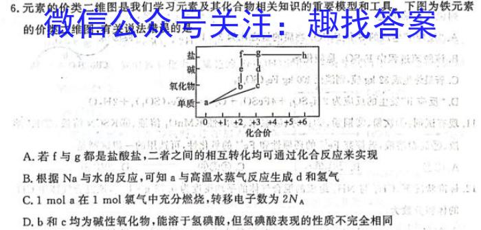 江西省2023-2024学年度七校协作体高一年级下学期期末联考化学