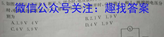 2024年陕西省初中学业水平考试全真模拟（五）B物理试卷答案