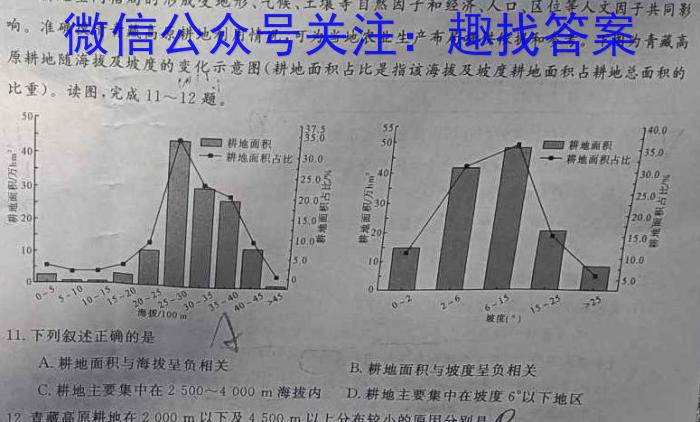 [今日更新]青海省2024年高三模拟考试(III)地理h