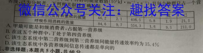 张家口市2023-2024学年度高一年级第二学期期中考试生物学试题答案