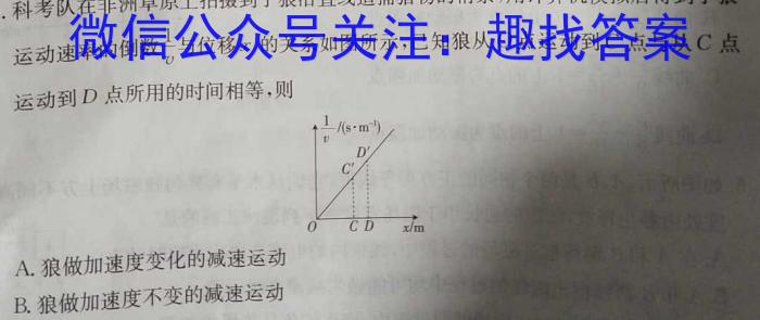 九师联盟 陕西省2025届高三摸底考试(25-T-001C)物理试卷答案