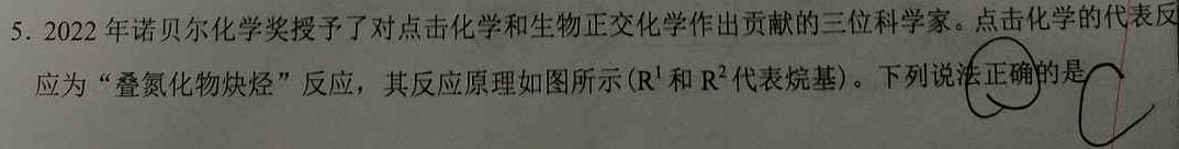 12024年河北省初中毕业生升学文化课模拟考试（拔高型）化学试卷答案