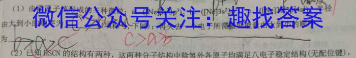 q安徽省2024-2025学年八年级上学期教学质量调研(11月)化学