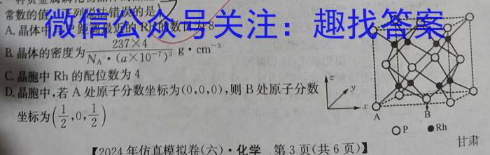 [泰安一模]山东省泰安市2023-2024学年高三一轮检测化学