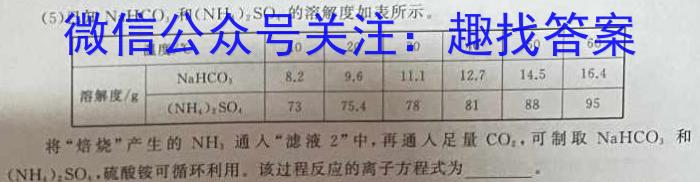 上进联考 2023-2024学年高三二轮总复习验收考试化学