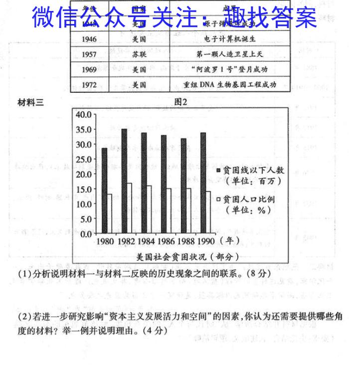 文博志鸿2024年河南省普通高中招生考试模拟试卷（经典一）历史试题答案