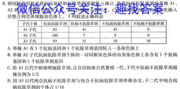 2024届学海园大联考高三冲刺卷(二)生物学试题答案