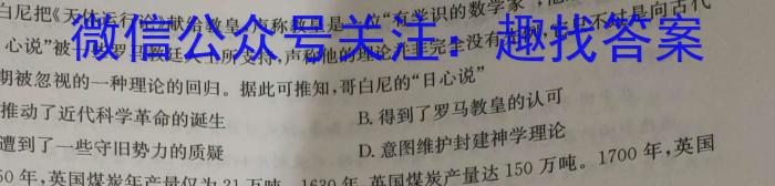 陕西省2024年九年级仿真模拟示范卷 SX(一)历史试卷答案