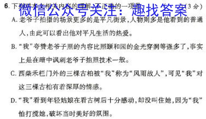 甘肃省2024年普通高中高二年级教学质量统一检测(☆)语文