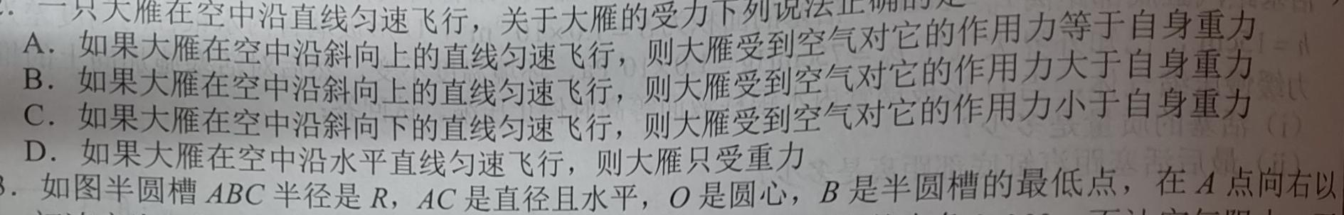 辽宁省鞍山市两区九年级（三月）2024物理试题.