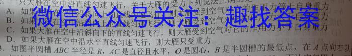 安徽省2023-2024学年第二学期七年级教学素养测评（□R-AH）物理试题答案