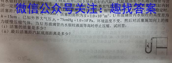 2023-2024学年安徽省七年级下学期学习评价/下学期阶段性练习(4月)h物理