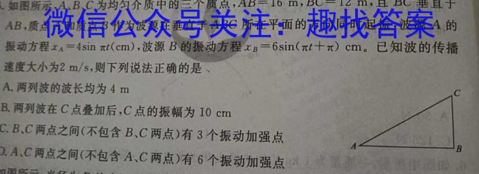 中考必刷卷·2024年安徽省八年级学业水平考试 压轴冲刺卷五物理试题答案