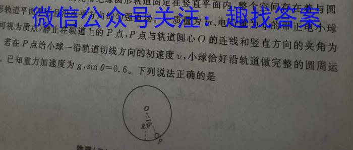 安徽六校教育研究会2024届高三年级第二次素养测试物理试卷答案