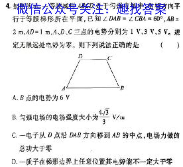 2023-2024学年海南高二阶段性教学检测(五)物理试题答案