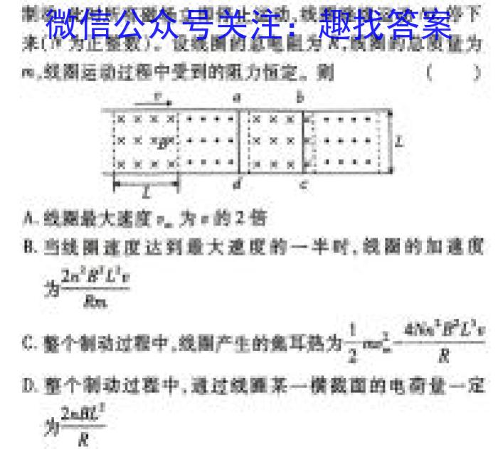 湖南省2024届高三冲刺压轴大联考（5月）物理`