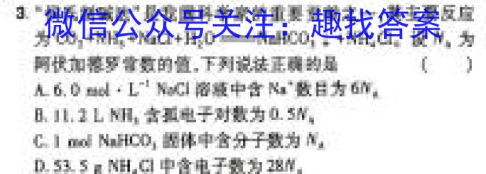 q湖北省2024年新高考联考协作体高一2月收心考试化学