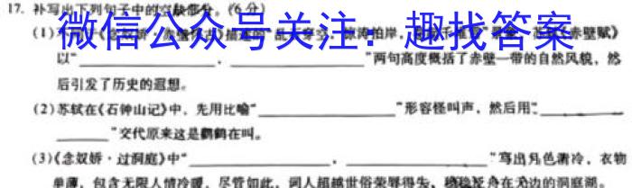 ［陕西一模］陕西省2024年陕西省初中学业水平模拟考试语文