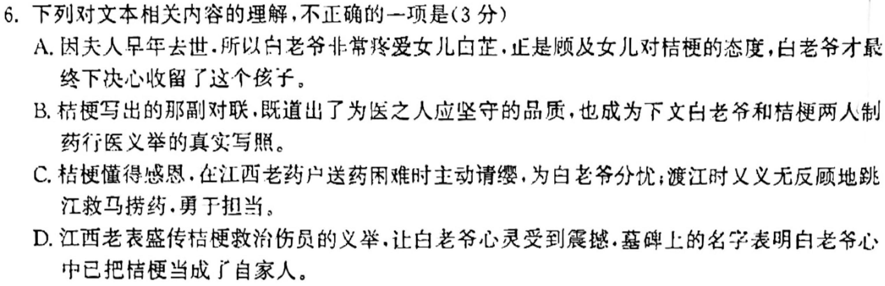 [今日更新]2024届河南省中考适应性检测卷(24-CZ156c)语文试卷答案