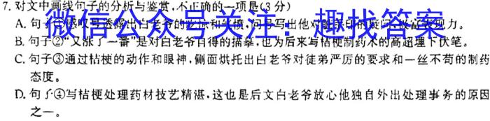 2023~2024学年河南省中招备考试卷(七)7语文