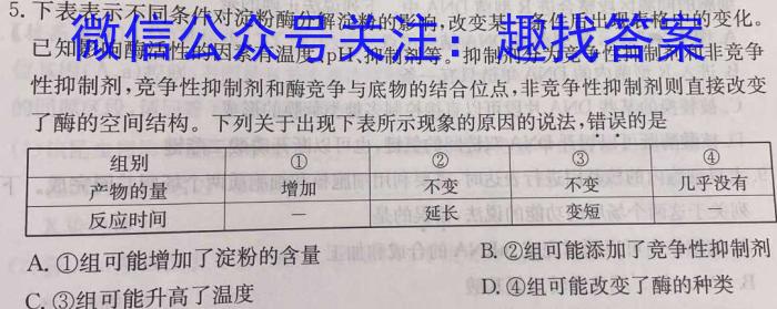 [广东二模]2024年普通高等学校招生全国统一考试模拟测试(二)生物学试题答案