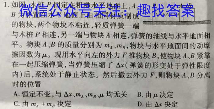 考前信息卷·第六辑 砺剑·2024相约高考 考前冲刺预测卷(四)物理