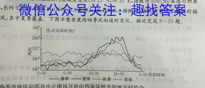 2024届名校教研联盟高三4月联考地理试卷答案