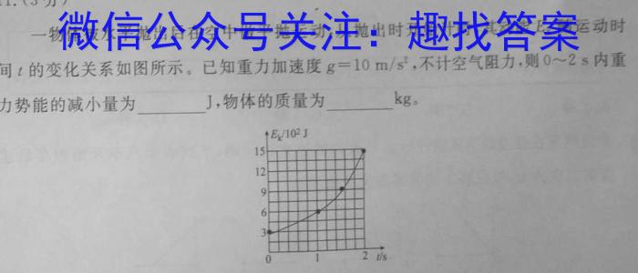 2024年河南省普通高中招生考试模拟试卷(冲刺二)物理试卷答案